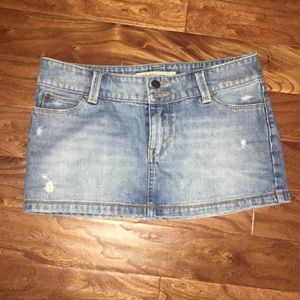 Hollister blue jean mini skirt